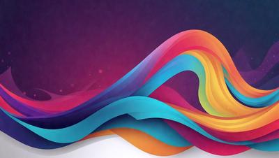 The primary subject of the image is a colorful, abstract wave design. The setting is a purple background, which adds a contrasting and vibrant touch to the overall visual style. The wave design is a digital art piece, showcasing a creative and artistic approach to the subject matter. The dominant colors in the image are purple, blue, orange, and yellow, creating a lively and energetic atmosphere.