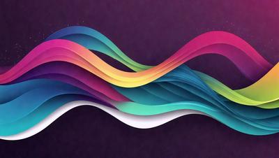 The primary subject of the image is a colorful, swirling pattern that resembles a wave. The setting is a dark background, which contrasts with the vibrant colors of the swirling pattern. The visual style is a combination of digital art and illustration, creating a dynamic and eye-catching design. The dominant colors are a mix of pink, blue, green, and purple, giving the image a lively and energetic atmosphere.