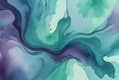 The primary subject of the image is a painting or digital artwork featuring a blue and purple color scheme. The setting is a blue and green background, which adds to the overall atmosphere of the piece. The visual style appears to be a combination of photo and digital art, creating a unique and artistic representation of the subject matter. The colors and mood convey a sense of depth and complexity, making the artwork visually appealing and thought-provoking.