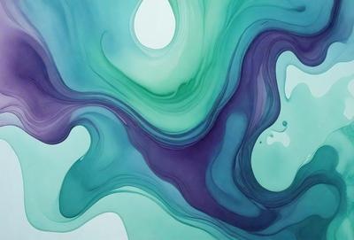 The primary subject of the image is a painting featuring a purple and green color scheme. The painting is displayed on a white wall, creating a striking contrast between the colors and the background. The visual style of the painting is a combination of digital art and illustration, giving it a unique and artistic appearance. The colors and mood of the painting evoke a sense of tranquility and harmony, with the purple and green hues creating a calming atmosphere.