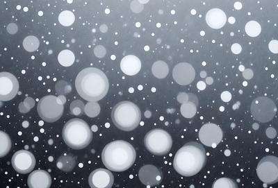 The primary subject of the image is a snowy scene with a large number of white dots, which create a visually striking and snowy atmosphere. The setting is a dark background, which contrasts with the white dots, making them stand out even more. The visual style of the image is a combination of a photo and a digital art, as it captures the essence of a snowy environment while also showcasing the creative elements of digital art. The colors and mood of the image are predominantly white,