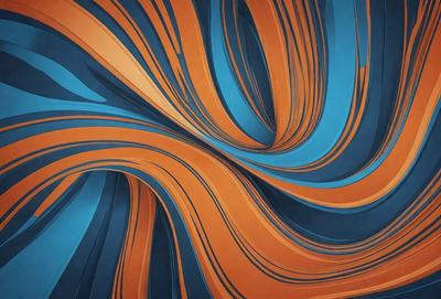 The primary subject of the image is a large, swirling, and colorful pattern. The pattern is composed of various colors, including blue, orange, and red. The setting is a wall, and the visual style appears to be a combination of digital art and illustration. The overall atmosphere of the image is vibrant and dynamic, with the swirling pattern creating a sense of movement and energy.