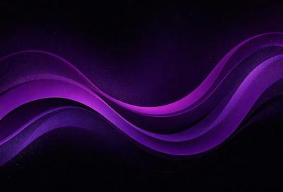 Purple Wave: The primary subject of the image is a purple wave, which is the main object, scene, or focus of the image. The setting is a dark background, which creates a dramatic contrast with the purple wave. The visual style is a digital art or illustration, as the wave is depicted in a stylized manner. The colors and mood are predominantly purple, creating a sense of calmness and tranquility.