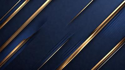 The primary subject of the image is a blue background with gold stripes. The setting is a blue wall with gold stripes, creating a visually appealing and unique design. The visual style is a combination of digital art and illustration, as the gold stripes are created through a pattern or texture. The colors and mood of the image are predominantly blue and gold, giving it a sophisticated and elegant appearance.