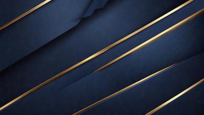 The primary subject of the image is a blue background with gold stripes. The setting is a blue wall with gold stripes, creating a visually appealing and contrasting design. The visual style is a combination of digital art and illustration, as the gold stripes are created using a digital medium. The colors and mood of the image are predominantly blue and gold, giving it a sophisticated and elegant appearance.