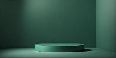The primary subject of the image is a large, round, green table. The table is placed on a green surface, which could be a tabletop or a wall. The visual style of the image is a photo, capturing the details of the green table. The colors and mood of the image are predominantly green, creating a calm and serene atmosphere.