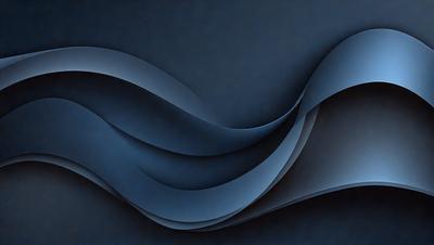 The primary subject of the image is a blue, curved, and flowing design. The setting is a dark blue background, which contrasts with the flowing design. The visual style appears to be a combination of digital art and illustration, creating a unique and artistic representation. The colors and mood of the image are predominantly dark and moody, with the blue design being the main focal point.