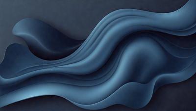 The primary subject of the image is a blue wave, which is the main object, scene, or focus of the image. The setting is a dark background, which contrasts with the blue wave. The visual style is a digital art or illustration, as the wave is depicted in a detailed and artistic manner. The dominant colors are blue and black, creating a calm and serene atmosphere.