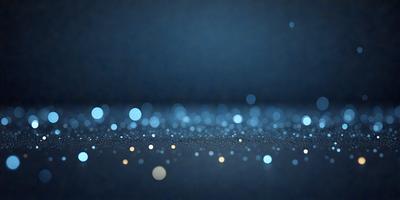 The primary subject of the image is a blue background with a pattern of white lights or sparkles. The setting appears to be a dark room, and the visual style is a combination of a photo and digital art. The dominant colors are blue and white, creating a calm and serene atmosphere.