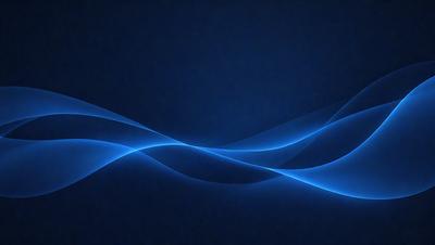 The primary subject of the image is a blue wave pattern. The setting is a dark blue background, which creates a contrasting effect with the wave pattern. The visual style is a digital art or illustration, as the wave pattern appears to be a digital creation. The colors and mood of the image are predominantly dark blue, creating a calm and serene atmosphere.