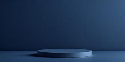 The primary subject of the image is a blue table or a blue circle, which is the main object in the scene. The table is placed on a blue background, giving the image a cohesive visual style. The colors and mood of the image are predominantly blue, creating a calm and serene atmosphere.