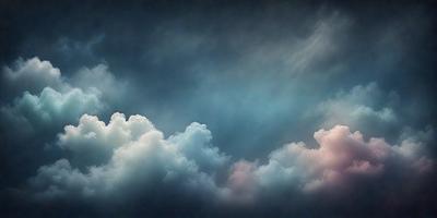 The primary subject of the image is a cloudy sky with a few clouds scattered throughout. The setting is a dark, cloudy day, and the visual style appears to be a photo. The colors in the image are predominantly dark and gray, creating a moody atmosphere.