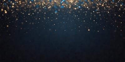 The primary subject of the image is a brightly lit, blue background with a pattern of glittering, golden stars. The setting appears to be a nighttime sky, with the stars creating a mesmerizing visual effect. The visual style of the image is a combination of a photo and digital art, as the stars are depicted in a way that resembles a painting or drawing. The colors and mood of the image are predominantly blue and golden, creating a serene and captivating atmosphere.