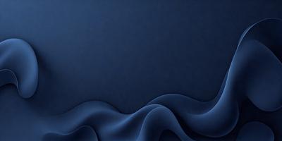 The primary subject of the image is a blue ocean with waves. The setting is a dark blue background, which creates a dramatic and moody atmosphere. The visual style is a digital art or illustration, as the waves are depicted in a detailed and artistic manner. The colors and mood of the image are predominantly dark blue, creating a sense of depth and mystery.