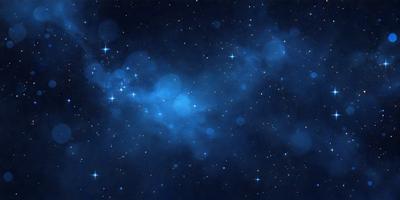 The primary subject of the image is the night sky, which is filled with stars. The setting is a dark, star-filled background, creating a sense of depth and mystery. The visual style is a combination of a photo and digital art, as the image captures the beauty of the night sky while also showcasing the artist's creativity. The colors and mood of the image are predominantly dark and serene, with the stars providing a sense of wonder and tranquility.
