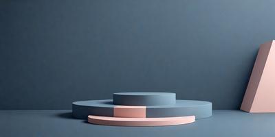 The primary subject of the image is a blue and pink geometric shape, which is the main focus of the scene. The setting is a gray background, which provides a clean and minimalist look. The visual style is a combination of digital art and illustration, creating a modern and artistic appearance. The dominant colors are blue and pink, which evoke a sense of calmness and creativity.