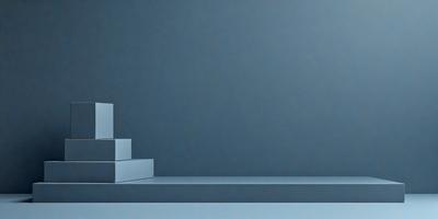 The primary subject of the image is a blue wall with a white line on it. The setting is a room with a blue background. The visual style is a photo, and the colors and mood are predominantly blue and calm.