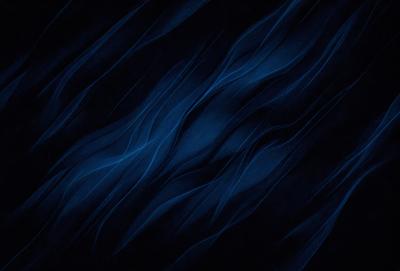 The primary subject of the image is a blue, swirling, and flowing pattern. The setting is a dark background, which contrasts with the blue pattern. The visual style is a digital art or illustration, creating a dynamic and captivating scene. The dominant colors are blue and black, giving the image a calm and serene atmosphere.