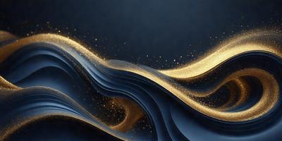 The primary subject of the image is a wave, which is the main object, scene, or focus of the image. The wave is depicted in a digital art style, with a blue background and a patterned texture. The colors and mood of the image are predominantly dark and moody, with the wave's movement and the blue background creating a sense of depth and atmosphere.