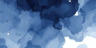 The primary subject of the image is a blue and white painting of a cloudy sky. The setting is a blue background, and the visual style appears to be a watercolor painting. The colors and mood of the painting are predominantly blue and white, creating a serene and calming atmosphere.