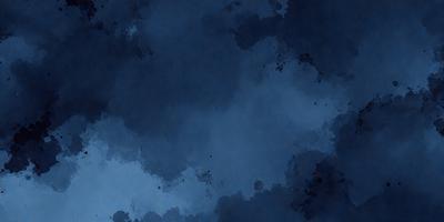 The primary subject of the image is a cloudy blue sky. The setting is a dark blue background, which creates a moody atmosphere. The visual style is a watercolor painting, giving the image a unique and artistic appearance. The colors and mood convey a sense of depth and mystery, as the viewer is drawn into the vast expanse of the cloudy sky.