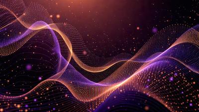 The primary subject of the image is a purple and yellow patterned background. The setting is a dark background, which contrasts with the vibrant colors of the pattern. The visual style appears to be a combination of digital art and illustration, creating a unique and eye-catching design. The colors and mood of the image are energetic and lively, with the purple and yellow hues evoking a sense of excitement and creativity.