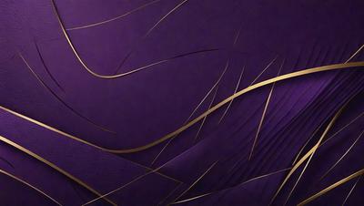 The primary subject of the image is a purple background with gold accents. The setting appears to be a patterned wallpaper or a textured surface. The visual style is a combination of digital art and illustration, creating a unique and artistic appearance. The dominant colors are purple and gold, giving the image a rich and luxurious feel.