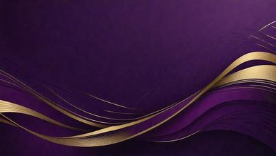 The primary subject of the image is a purple background with a gold pattern. The setting is a purple wall, and the visual style is a digital art or illustration. The dominant colors are purple and gold, creating a calm and elegant atmosphere.