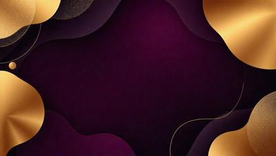 The primary subject of the image is a purple background with a pattern of circles. The setting is a room with a purple wall, and the visual style is a combination of digital art and illustration. The dominant colors are purple and gold, creating a mood of sophistication and elegance.