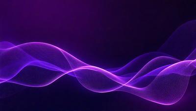 The primary subject of the image is a purple wave or a purple light, which appears to be a digital art or illustration. The setting is a dark background, and the visual style gives the impression of a futuristic or abstract design. The colors and mood of the image are predominantly purple, creating a sense of depth and intrigue.