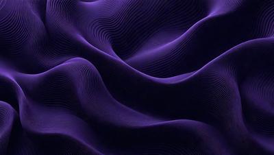 The primary subject of the image is a purple, wavy surface that resembles a purple ocean or a purple mountain. The setting is a dark, purple background that contrasts with the purple surface. The visual style is a digital art or illustration, creating a unique and artistic representation of the purple surface. The colors and mood of the image are predominantly purple, giving it a calming and serene atmosphere.