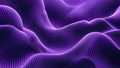 The primary subject of the image is a purple, wavy, and curvy surface, which appears to be a digital art or illustration. The setting is a purple background, and the visual style is a combination of digital art and illustration. The colors and mood of the image are predominantly purple, creating a unique and artistic atmosphere.