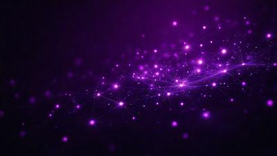 The primary subject of the image is a purple background with a pattern of bright purple lights. The setting appears to be a dark room, and the visual style is a combination of digital art and illustration. The colors and mood of the image are predominantly purple, creating a sense of calmness and tranquility.