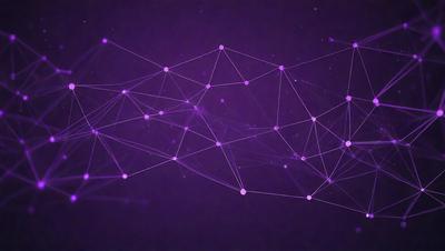 The primary subject of the image is a purple grid pattern. The setting is a dark background, which contrasts with the purple grid pattern. The visual style is a digital art or illustration, as the grid pattern is created using a computer or digital device. The colors and mood of the image are predominantly purple, giving it a calm and soothing atmosphere.
