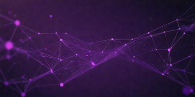 The primary subject of the image is a purple, three-dimensional graph or pattern. The setting is a dark background, which contrasts with the purple graph. The visual style is a combination of digital art and illustration, creating a unique and intriguing design. The colors and mood of the image are predominantly purple, giving it a calm and soothing atmosphere.