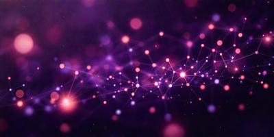 The primary subject of the image is a purple background with a pattern of bright, glowing dots. The setting appears to be a dark, possibly nighttime, environment. The visual style of the image is a combination of digital art and illustration, creating a unique and eye-catching pattern. The colors and mood of the image are predominantly purple and vibrant, with the glowing dots adding a sense of energy and movement to the scene.