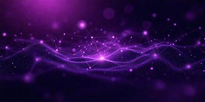 The primary subject of the image is a purple background with a pattern of purple dots. The setting is a dark background, which contrasts with the purple dots. The visual style is a digital art or illustration, as the dots are arranged in a visually appealing manner. The colors and mood of the image are predominantly purple, creating a calm and serene atmosphere.