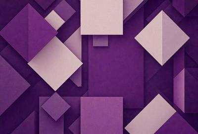 The primary subject of the image is a purple and white geometric pattern. The setting is a purple background, and the visual style is a digital art or illustration. The dominant colors are purple and white, creating a calm and soothing atmosphere.