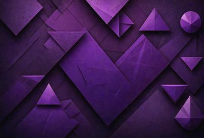 The primary subject of the image is a purple geometric pattern, which is the main focus of the image. The setting is a purple wall, and the visual style is a digital art or illustration. The dominant colors in the image are purple and black, creating a bold and striking atmosphere.