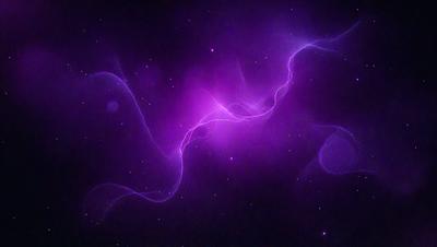 The primary subject of the image is a purple nebula, which is a swirling mass of gas and dust in space. The setting is a dark, star-filled sky, with the purple nebula as the main focus. The visual style is a combination of a photo and digital art, creating a unique and captivating image. The dominant colors are purple and black, giving the scene a dramatic and mysterious atmosphere.