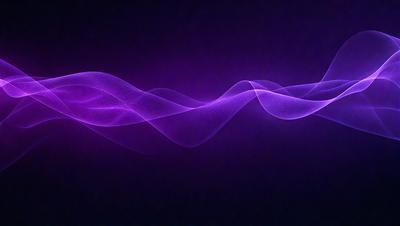 The primary subject of the image is a purple wave, which is the main focus of the scene. The wave is set against a dark blue background, creating a striking contrast. The visual style of the image is a digital art or illustration, as it appears to be a computer-generated or digitally created piece. The dominant colors in the image are purple and blue, giving it a calming and serene atmosphere.
