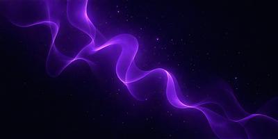 The primary subject of the image is a purple, swirling, and flowing light, which appears to be a neon or glowing effect. The setting is a dark, star-filled sky, creating a contrasting backdrop for the light. The visual style is a combination of digital art and illustration, as the light is depicted in a fluid and dynamic manner. The colors and mood of the image are predominantly purple, creating a sense of mystery and intrigue.