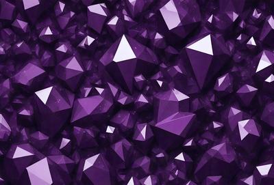 The primary subject of the image is a large number of purple triangles, which are arranged in a dense pattern. The setting is a purple background, which creates a visually striking contrast with the triangles. The visual style of the image is a combination of digital art and illustration, as the triangles are arranged in a complex and intricate manner. The dominant colors in the image are purple and white, giving the scene a vibrant and lively atmosphere.
