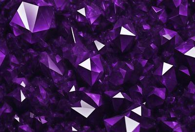 The primary subject of the image is a purple crystal or gemstone. The setting is a purple background, which creates a visually striking contrast with the purple crystal. The visual style appears to be a digital art or illustration, as the crystal is depicted in a detailed and intricate manner. The dominant colors in the image are purple, which creates a calming and soothing atmosphere.