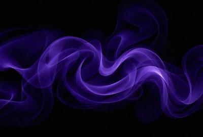 The primary subject of the image is a purple smoke or mist, which appears to be a digital art or illustration. The setting is a dark background, which adds to the overall mood of the image. The visual style is a combination of purple smoke and a digital art or illustration, creating a unique and intriguing scene.
