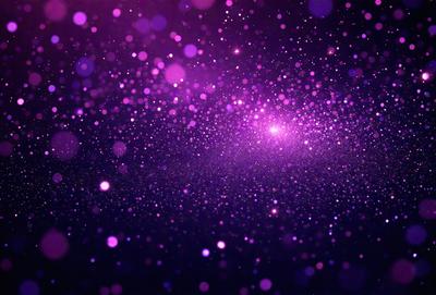 The primary subject of the image is a purple background with a multitude of purple and white stars scattered throughout the scene. The setting appears to be a dark, starry night, with the stars providing a sense of depth and contrast to the purple background. The visual style of the image is a combination of a photo and digital art, creating a unique and captivating atmosphere. The colors and mood of the image are predominantly purple and white, giving it a serene and celestial feel.