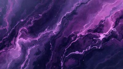 The primary subject of the image is a purple and black painting of a rocky surface. The setting is a dark, moody environment, and the visual style appears to be a digital art or illustration. The dominant colors in the painting are purple and black, creating a dramatic and intense atmosphere.