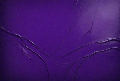 The primary subject of the image is a purple painting on a wall. The setting is a room with a purple background. The visual style is a painting, and the dominant colors are purple and white. The overall atmosphere is artistic and creative.