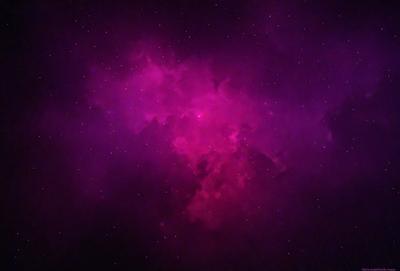 The primary subject of the image is a purple nebula, which is a cloud of gas and dust in space. The setting is a dark, starry sky, with the purple nebula as the main focus. The visual style is a combination of a photo and digital art, creating a unique and captivating image. The dominant colors are purple and black, giving the scene a dramatic and mysterious atmosphere.
