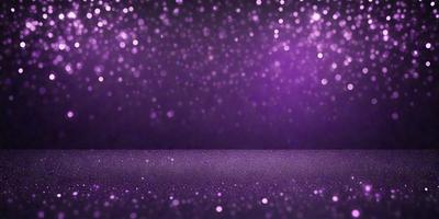 The primary subject of the image is a purple background with a starry pattern. The setting is a dark, starry night, and the visual style is a combination of a photo and digital art. The colors and mood of the image are predominantly purple, creating a serene and calming atmosphere.